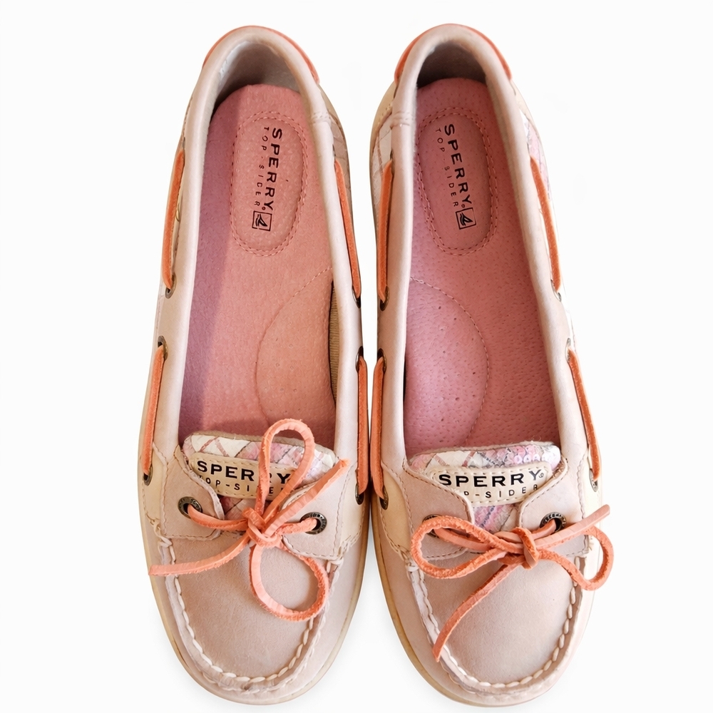 Sperry Top - Sider Women's Boat Shoes Sz.10 Plaid +Leather Nautical Preppy - Picture 3 of 16